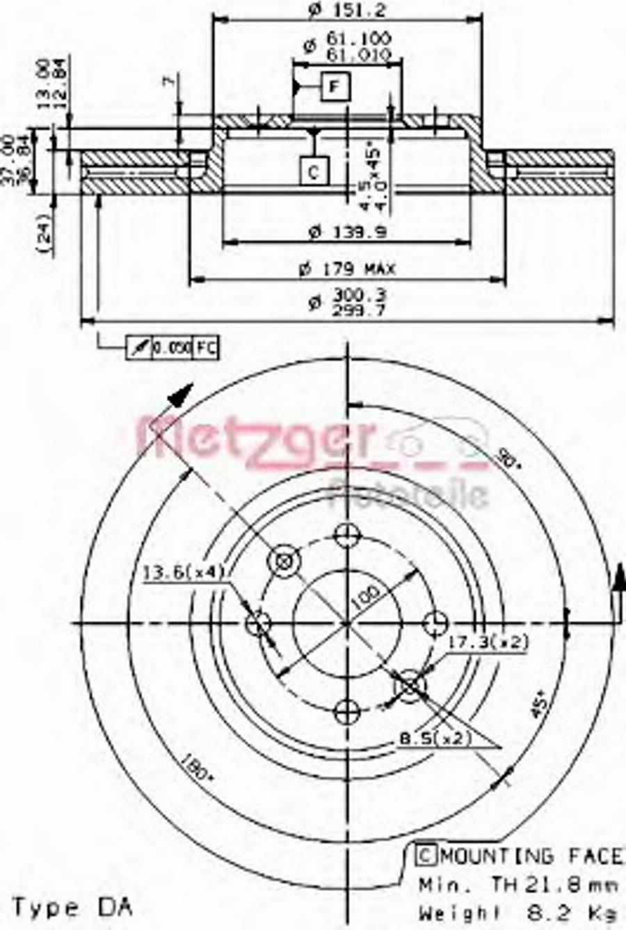 Metzger 25047 - Disque de frein cwaw.fr