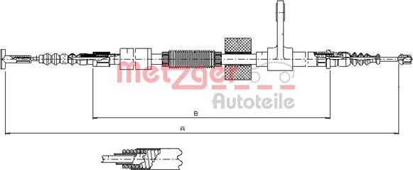 Metzger 251.32 - Tirette à câble, frein de stationnement cwaw.fr