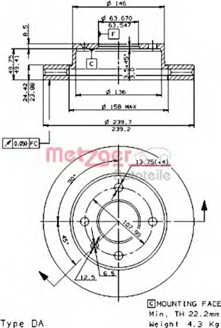 Metzger 20354E - Disque de frein cwaw.fr