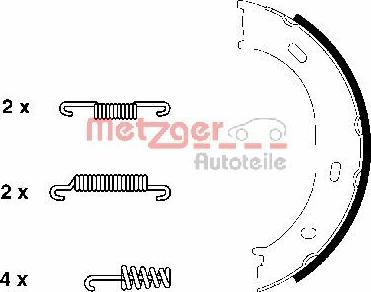 Metzger KR 955 - Jeu de mâchoires de frein, frein de stationnement cwaw.fr