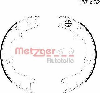 Metzger MG 994 - Jeu de mâchoires de frein, frein de stationnement cwaw.fr