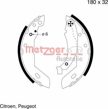 Metzger MG 415 - Jeu de mâchoires de frein cwaw.fr