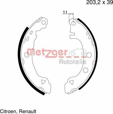 Metzger MG 425 - Jeu de mâchoires de frein cwaw.fr