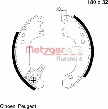 Metzger MG 508 - Jeu de mâchoires de frein cwaw.fr