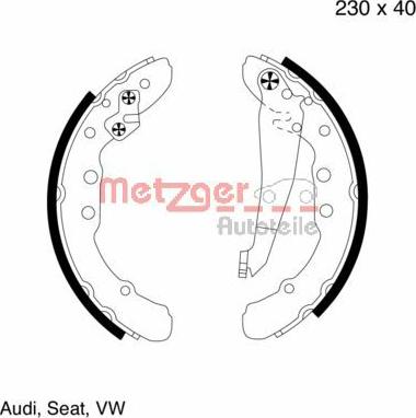 Metzger MG 572 - Jeu de mâchoires de frein cwaw.fr