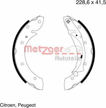 Metzger MG 641 - Jeu de mâchoires de frein cwaw.fr