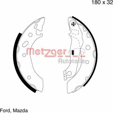 Metzger MG 642 - Jeu de mâchoires de frein cwaw.fr