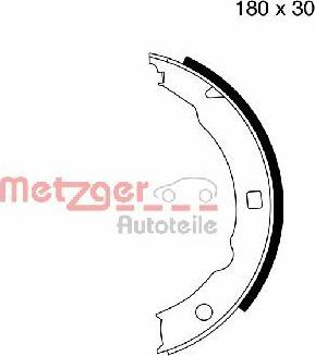 Metzger MG 665 - Jeu de mâchoires de frein, frein de stationnement cwaw.fr