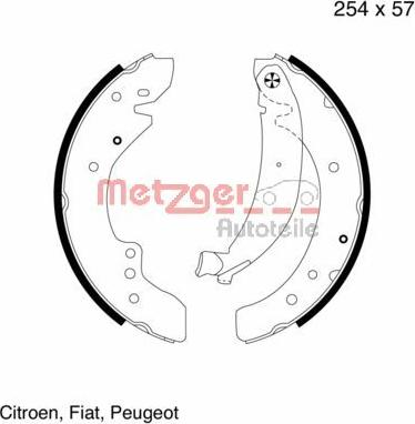 Metzger MG 619 - Jeu de mâchoires de frein cwaw.fr