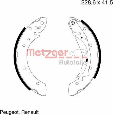 Metzger MG 634 - Jeu de mâchoires de frein cwaw.fr