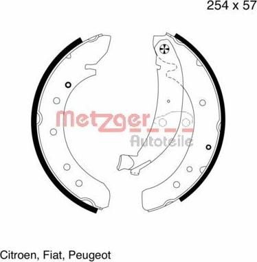 Metzger MG 620 - Jeu de mâchoires de frein cwaw.fr