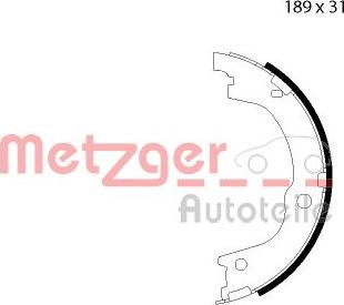 Metzger MG 127 - Jeu de mâchoires de frein, frein de stationnement cwaw.fr