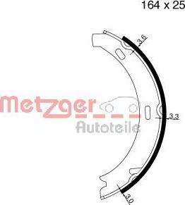 Metzger MG 813 - Jeu de mâchoires de frein, frein de stationnement cwaw.fr