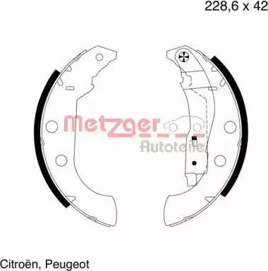 Metzger MG 704 - Jeu de mâchoires de frein cwaw.fr