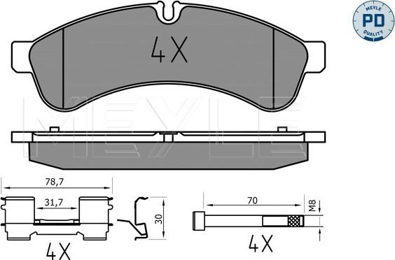 Meyle 025 292 3122/PD - Kit de plaquettes de frein, frein à disque cwaw.fr