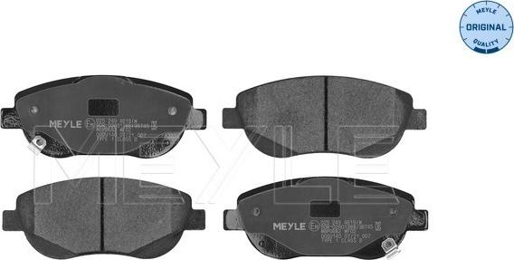 Meyle 025 249 4619/W - Kit de plaquettes de frein, frein à disque cwaw.fr