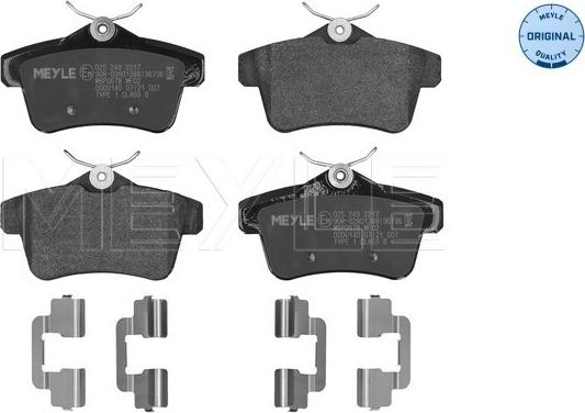 Meyle 025 249 2217 - Kit de plaquettes de frein, frein à disque cwaw.fr