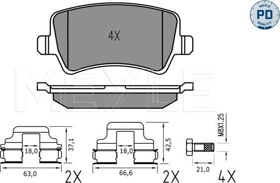 Meyle 025 244 9617/PD - Kit de plaquettes de frein, frein à disque cwaw.fr