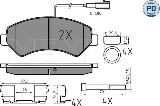 Meyle 025 244 6619-1/PD - Kit de plaquettes de frein, frein à disque cwaw.fr