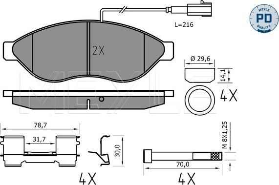 Meyle 025 244 6819-2/PD - Kit de plaquettes de frein, frein à disque cwaw.fr