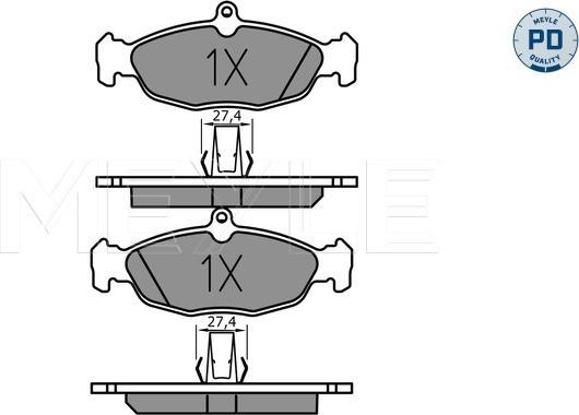 Meyle 025 244 8717/PD - Kit de plaquettes de frein, frein à disque cwaw.fr