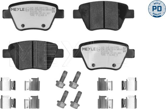 Meyle 025 245 6317/PD - Kit de plaquettes de frein, frein à disque cwaw.fr