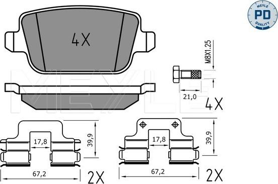 Meyle 025 245 3716/PD - Kit de plaquettes de frein, frein à disque cwaw.fr