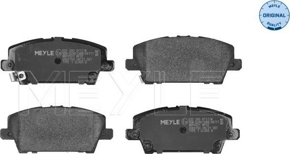 Meyle 025 240 8717/W - Kit de plaquettes de frein, frein à disque cwaw.fr