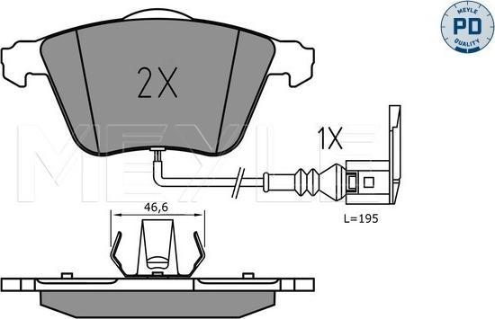 Meyle 025 240 2120/PD - Kit de plaquettes de frein, frein à disque cwaw.fr