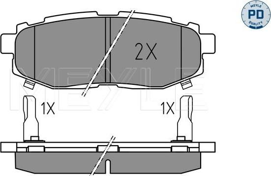 Meyle 025 248 5416/PD - Kit de plaquettes de frein, frein à disque cwaw.fr