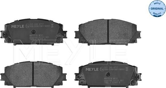 Meyle 025 243 4717 - Kit de plaquettes de frein, frein à disque cwaw.fr