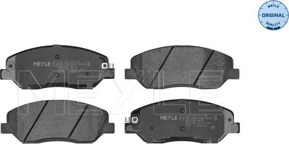 Meyle 025 243 5117/W - Kit de plaquettes de frein, frein à disque cwaw.fr