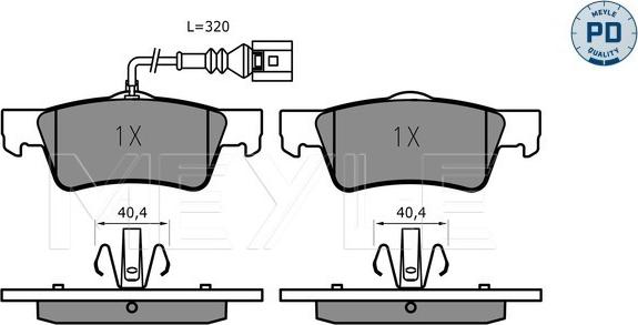 Meyle 025 243 6719/PD - Kit de plaquettes de frein, frein à disque cwaw.fr