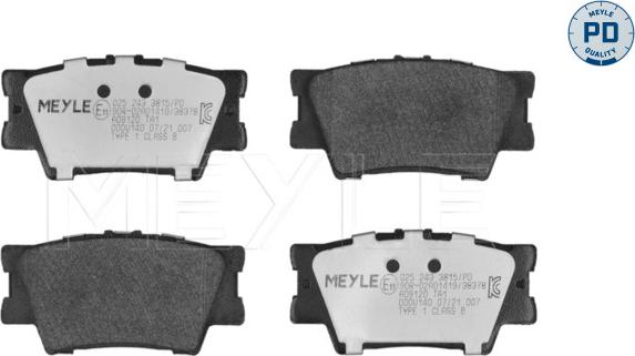 Meyle 025 243 3815/PD - Kit de plaquettes de frein, frein à disque cwaw.fr