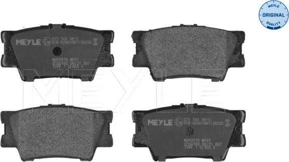 Meyle 025 243 3815 - Kit de plaquettes de frein, frein à disque cwaw.fr