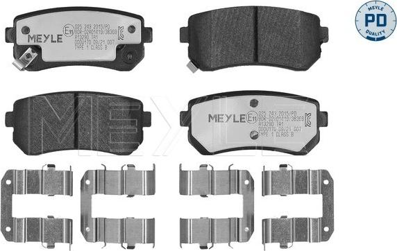 Meyle 025 243 2015/PD - Kit de plaquettes de frein, frein à disque cwaw.fr