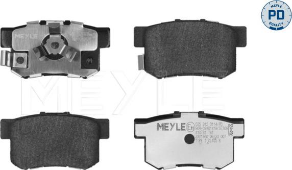 Meyle 025 242 3114/PD - Kit de plaquettes de frein, frein à disque cwaw.fr