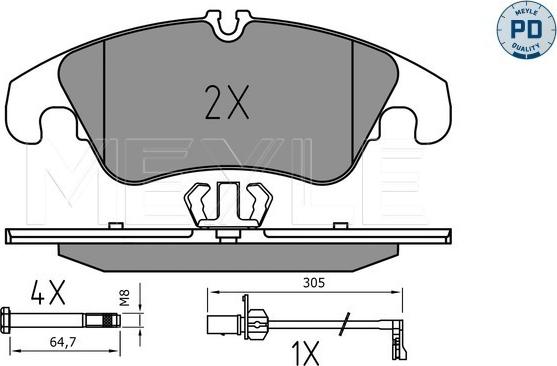 Meyle 025 247 4319/PD - Kit de plaquettes de frein, frein à disque cwaw.fr