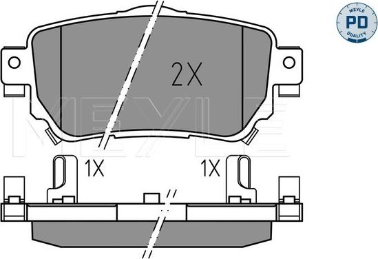 Meyle 025 259 6515/PD - Kit de plaquettes de frein, frein à disque cwaw.fr