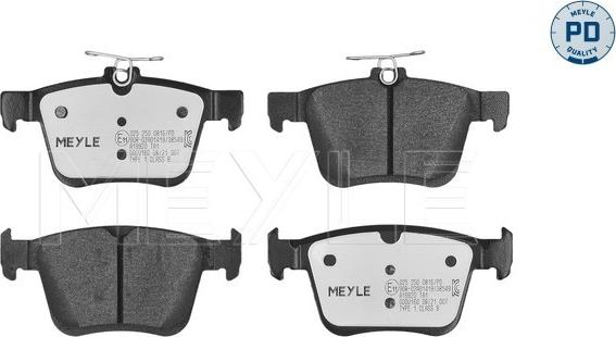 Meyle 025 250 0816/PD - Kit de plaquettes de frein, frein à disque cwaw.fr