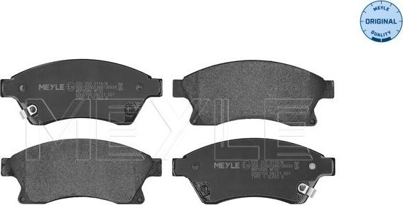 Meyle 025 250 3118/W - Kit de plaquettes de frein, frein à disque cwaw.fr