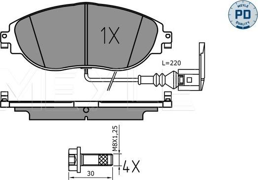 Meyle 025 251 1720/PD - Kit de plaquettes de frein, frein à disque cwaw.fr