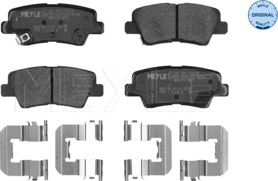 Meyle 025 253 3715/W - Kit de plaquettes de frein, frein à disque cwaw.fr