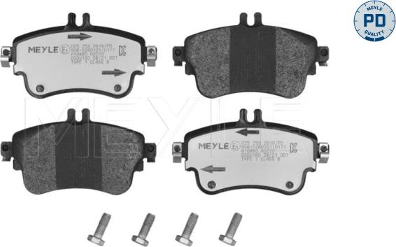 Meyle 025 253 2619/PD - Kit de plaquettes de frein, frein à disque cwaw.fr