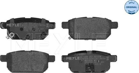 Meyle 025 252 5814/W - Kit de plaquettes de frein, frein à disque cwaw.fr