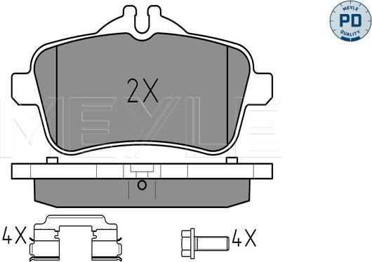 Meyle 025 252 1516/PD - Kit de plaquettes de frein, frein à disque cwaw.fr