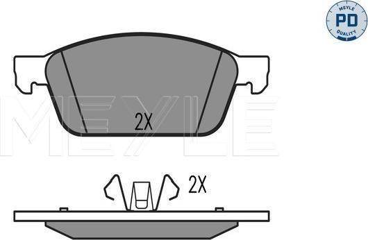 Meyle 025 257 3618/PD - Kit de plaquettes de frein, frein à disque cwaw.fr