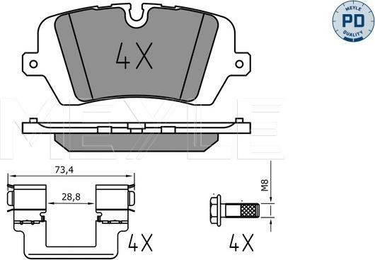 Meyle 025 257 2016/PD - Kit de plaquettes de frein, frein à disque cwaw.fr