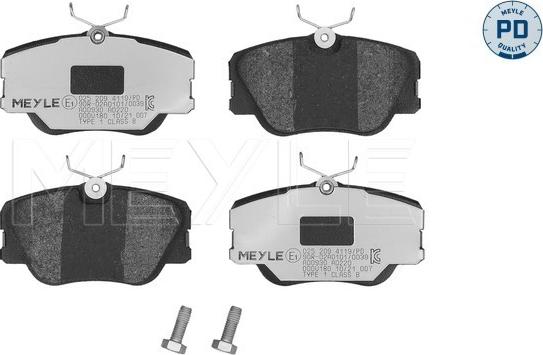 Meyle 025 209 4119/PD - Kit de plaquettes de frein, frein à disque cwaw.fr