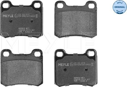 Meyle 025 206 8715 - Kit de plaquettes de frein, frein à disque cwaw.fr